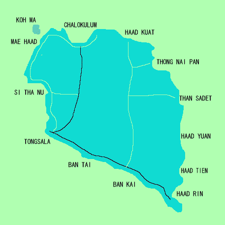 コパンガン地図